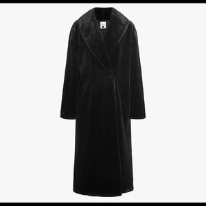 PREMIUM SHAWL NECK FUZZY COAT WITHOUT BELT